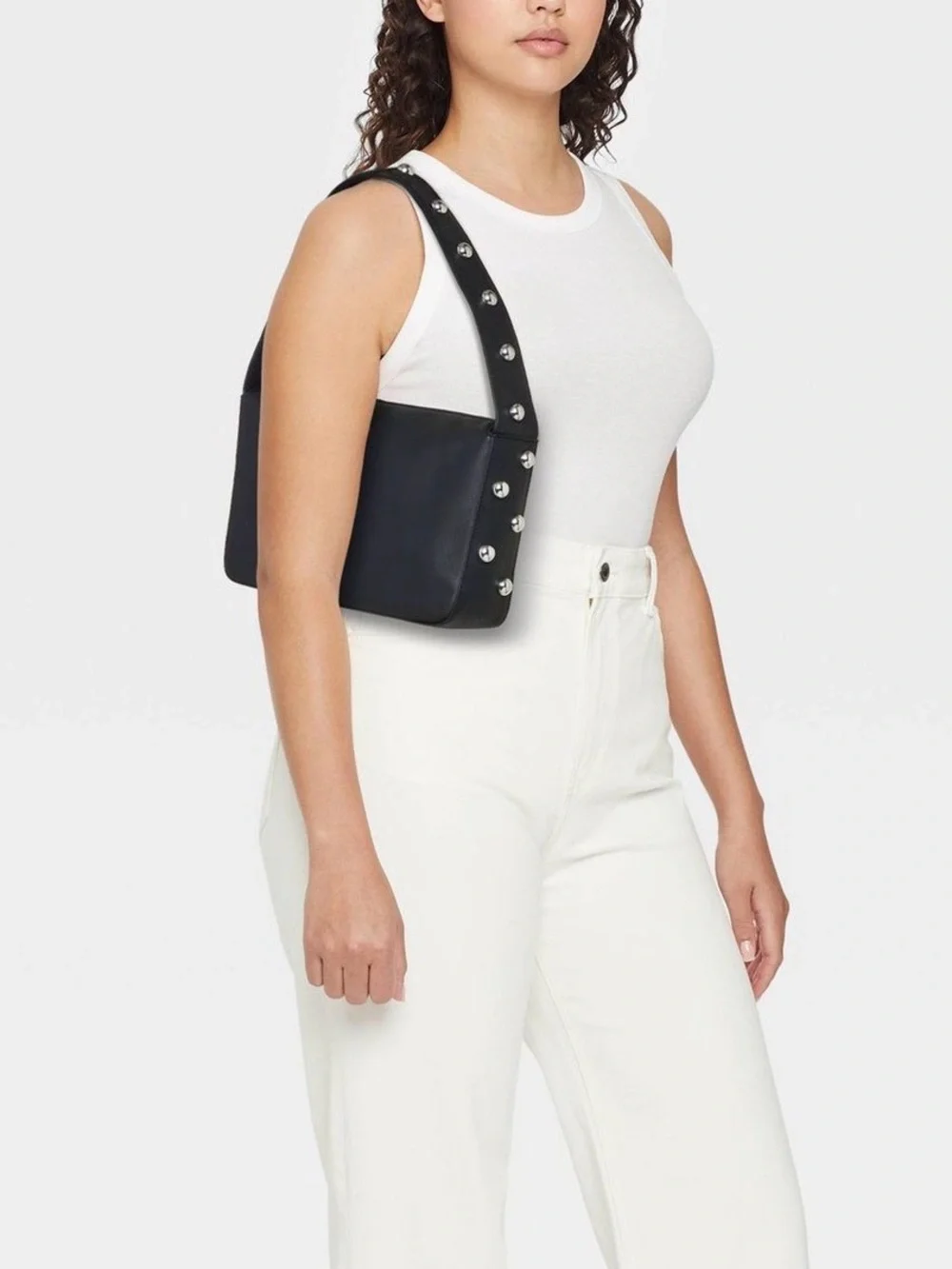 Universal Thread Black Shoulder Bag with Silver Studs